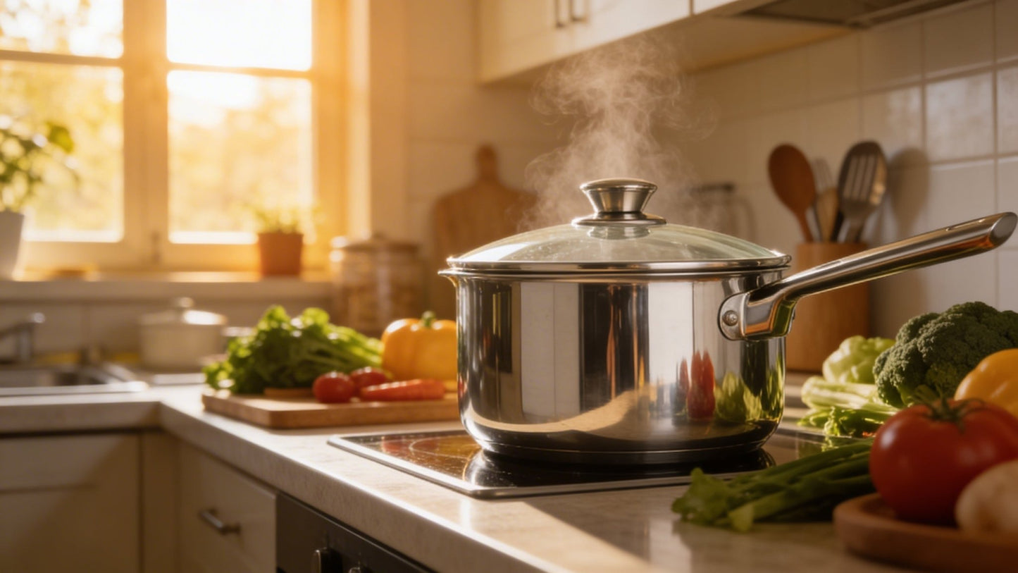 Cazo de Acero Inoxidable con Tapa – 16 cm, 1,5 L SANPIETRO - Marina Hogar