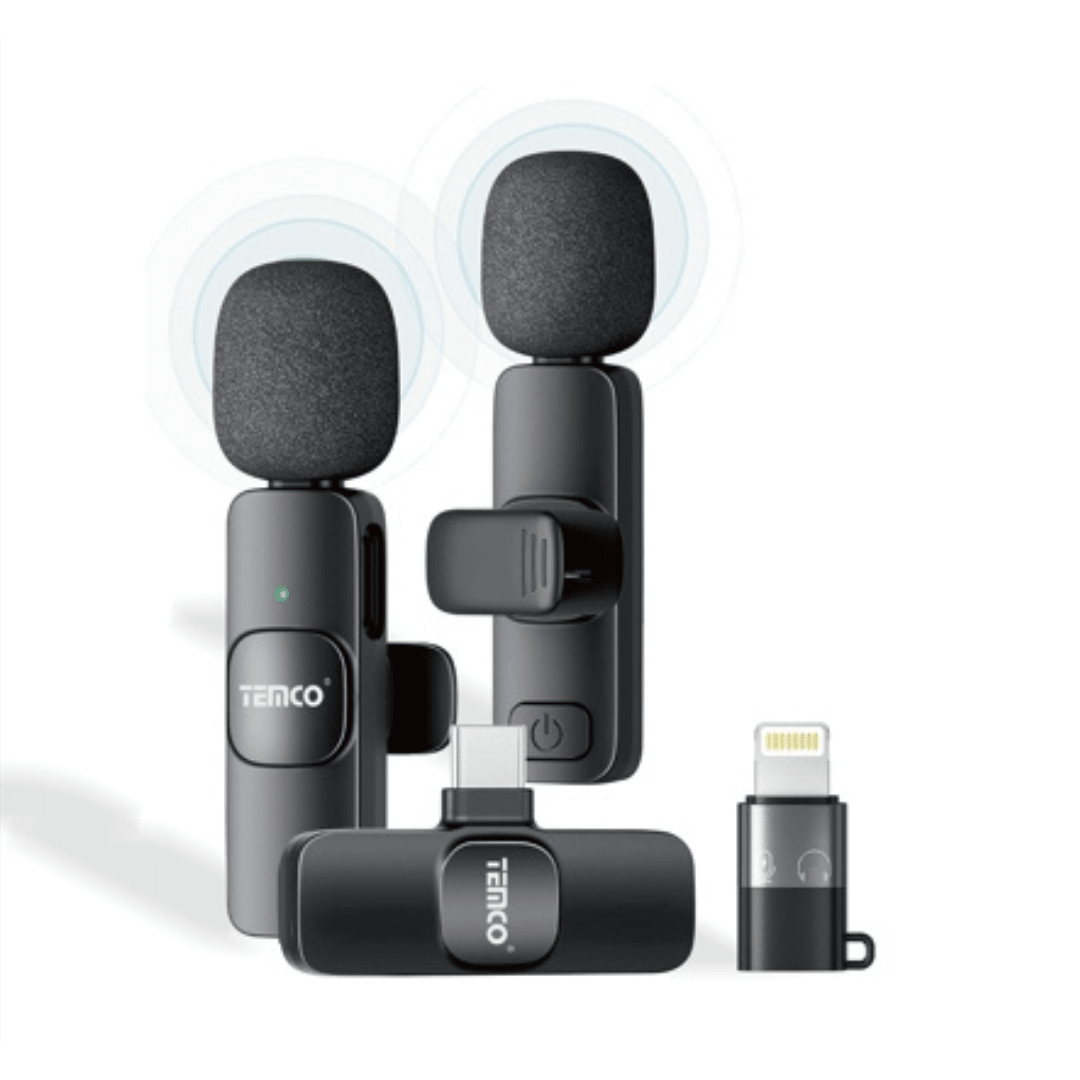 Micrófono Inalámbrico Lavalier Dual para iPhone y Android, Mini Micrófono de Solapa con USB - C - Marina Hogar