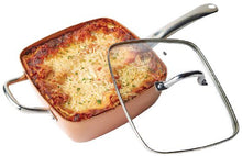 Cargar imagen en el visor de la galería, Sarten Cuadrada Antiadherente de Cobre - Marina Hogar