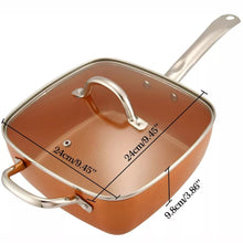Cargar imagen en el visor de la galería, Sarten Cuadrada Antiadherente de Cobre - Marina Hogar