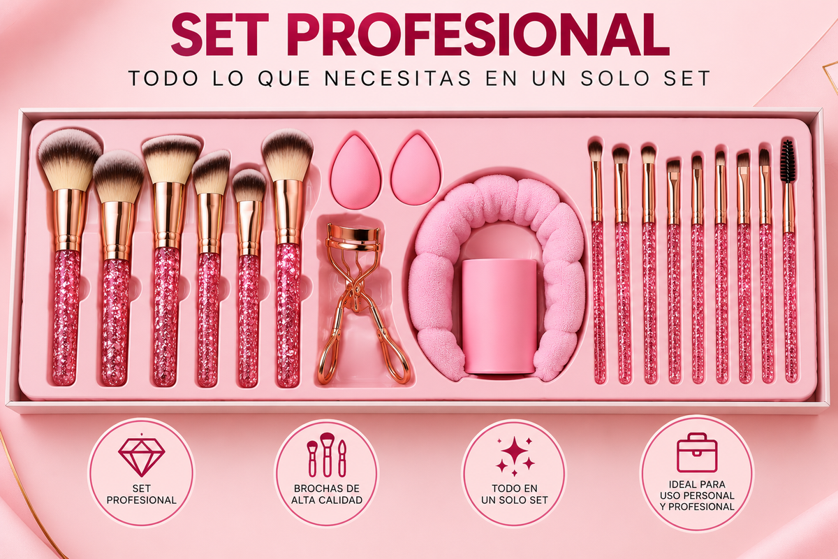 Set de Brochas de Maquillaje Profesional 23 Piezas