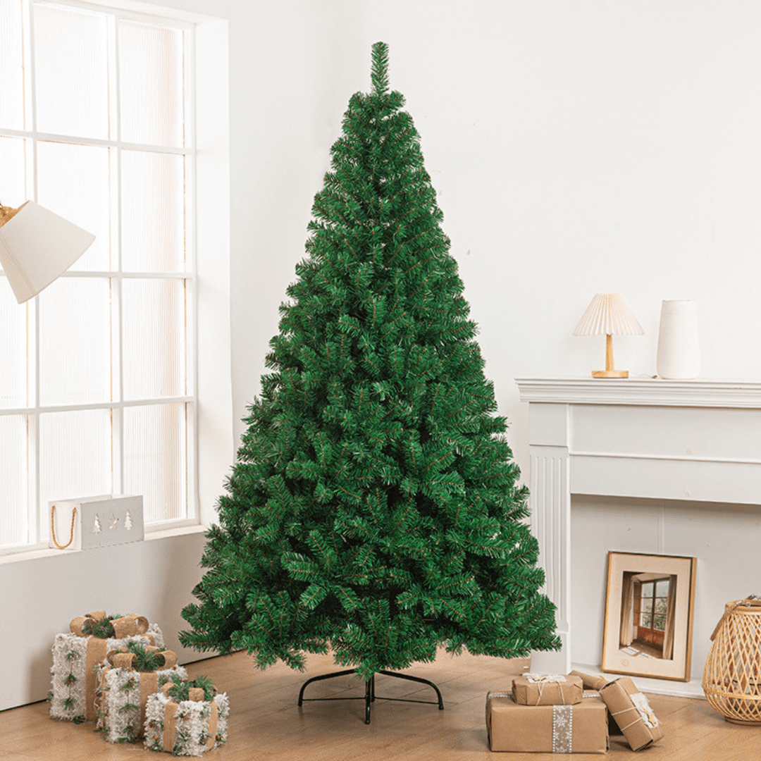 Árbol de Navidad Artificial 180 cm – Ramas Abatibles y Realistas, Estructura Desmontable, Soporte Metálico Plegable - Marina Hogar