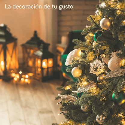 Árbol de Navidad Artificial 180 cm – Ramas Abatibles y Realistas, Estructura Desmontable, Soporte Metálico Plegable - Marina Hogar