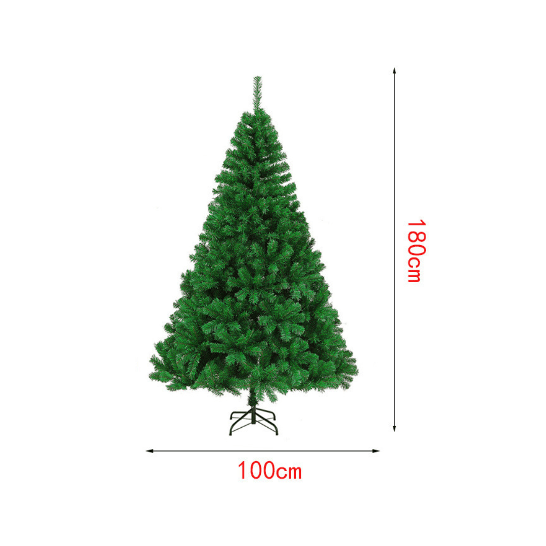 Árbol de Navidad Artificial 180 cm – Ramas Abatibles y Realistas, Estructura Desmontable, Soporte Metálico Plegable - Marina Hogar