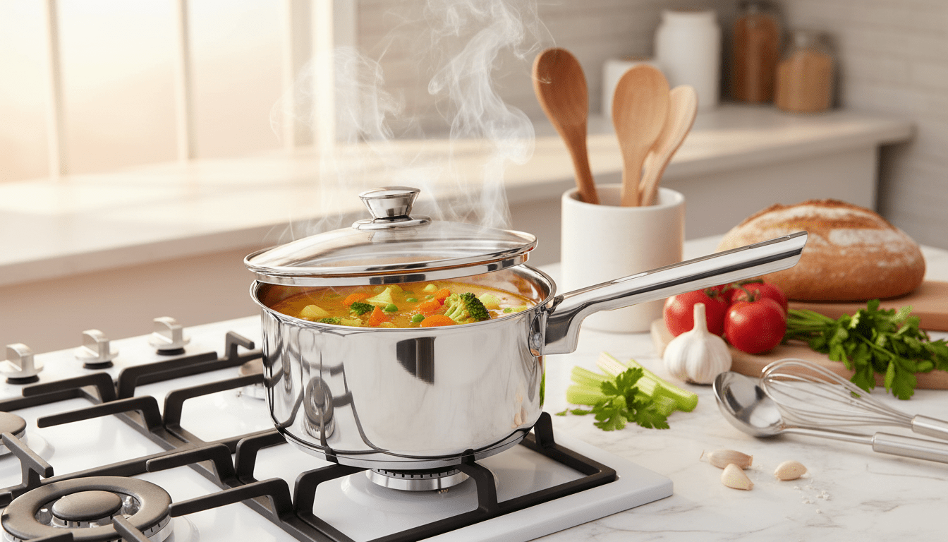 Cazo de Acero Inoxidable con Tapa – 16 cm, 1,5 L SANPIETRO - Marina Hogar