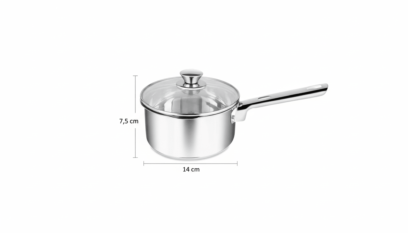 Cazo de Acero Inoxidable con Tapa – ø14 cm 1,1 L SANPIETRO - Marina Hogar