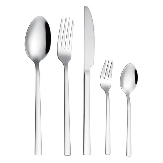 Cubertería de acero inoxidable, 4 servicios, 20 piezas. - Marina Hogar
