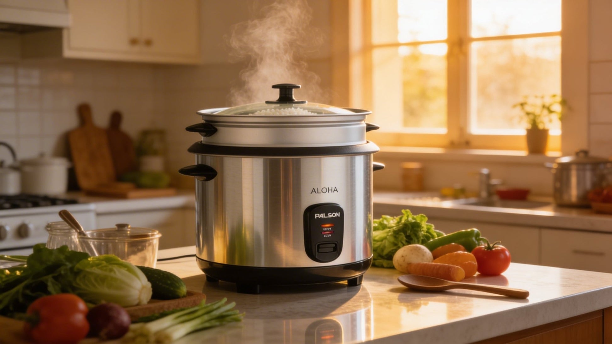 Hervidor de arroz y verduras 1L, 400W PALSON - Marina Hogar