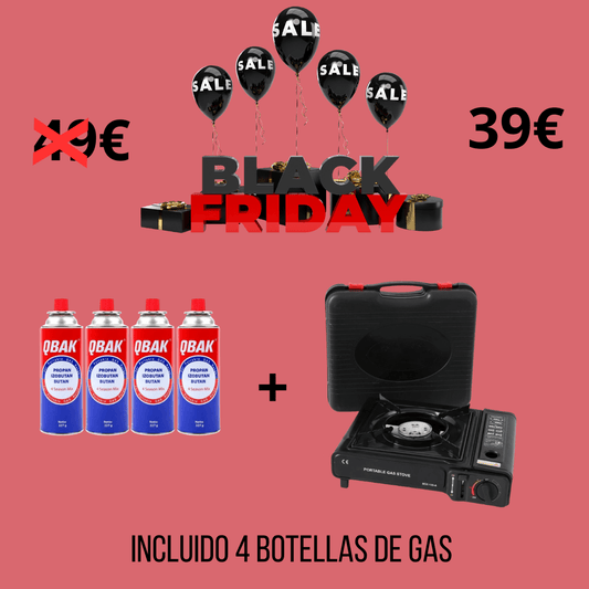 Hornillo de Gas Portátil Con 4 Cartuchos de Gas - Marina Hogar