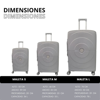 JUEGO 3 MALETAS DE VIAJE MS636 - Marina Hogar