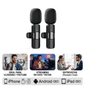 Micrófono Inalámbrico Lavalier Dual para iPhone y Android, Mini Micrófono de Solapa con USB - C - Marina Hogar