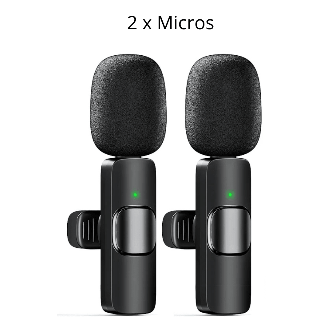 Micrófono Inalámbrico Lavalier Dual para iPhone y Android, Mini Micrófono de Solapa con USB - C - Marina Hogar