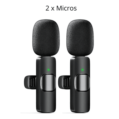 Micrófono Inalámbrico Lavalier Dual para iPhone y Android, Mini Micrófono de Solapa con USB - C - Marina Hogar