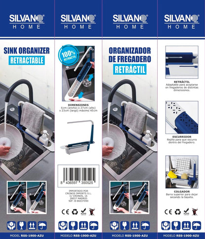 Organizador De Fregaderoo Retráctil Azul RSS - 1900 - AZU - Marina Hogar