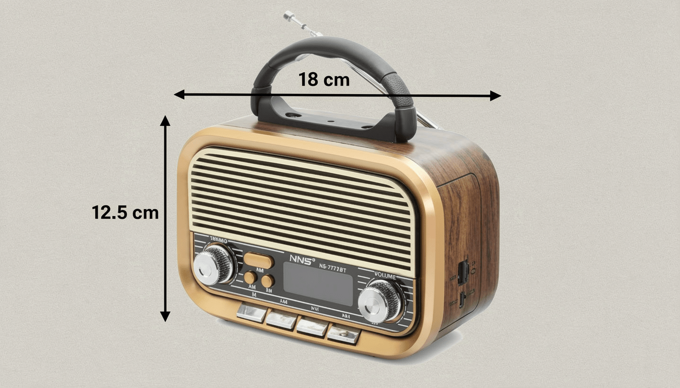 Radio Portátil Vintage AM/FM/SW con Bluetooth, NS - 8109BT - Marina Hogar