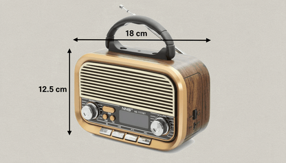 Radio Portátil Vintage AM/FM/SW con Bluetooth, NS - 8109BT - Marina Hogar