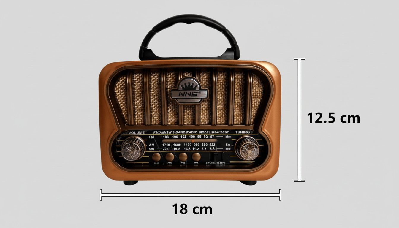 Radio Portátil Vintage AM/FM/SW con Bluetooth, NS - 8109BT - Marina Hogar