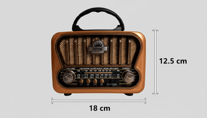 Radio Portátil Vintage AM/FM/SW con Bluetooth, NS - 8109BT - Marina Hogar