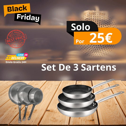 Set de Sartenes 18 - 22 - 26cm - MS013G - Marina Hogar