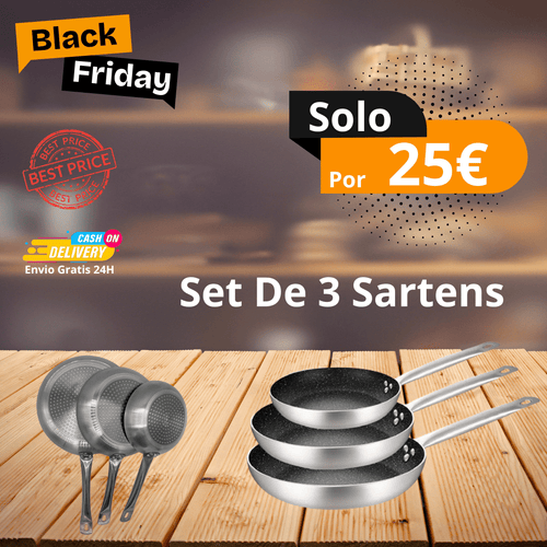 Set de Sartenes 18 - 22 - 26cm - MS013G - Marina Hogar