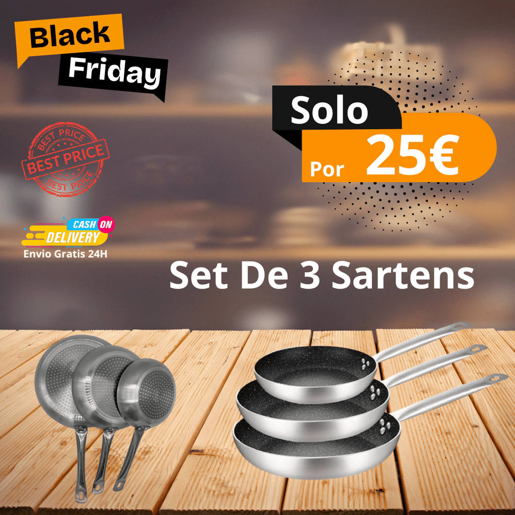 Set de Sartenes 18 - 22 - 26cm - MS013G - Marina Hogar