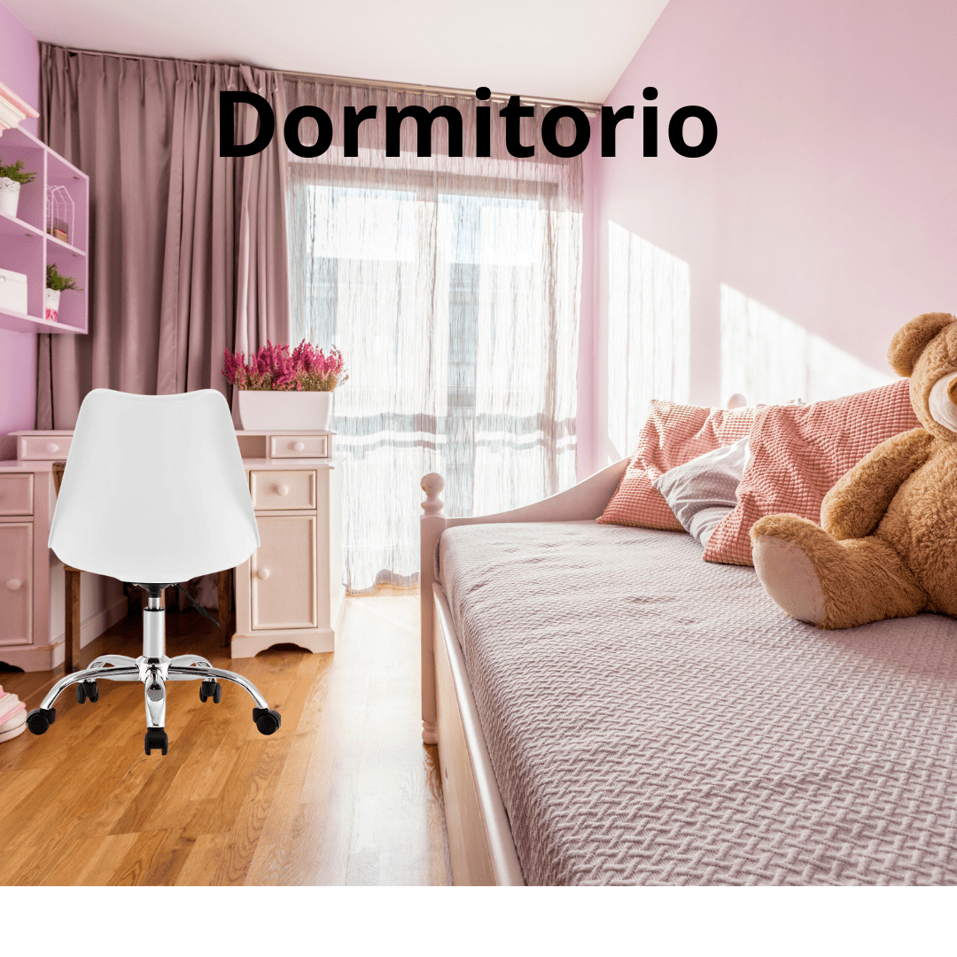 Silla de Escritorio Ergonómica con Ruedas Blanco MS3055 - Marina Hogar