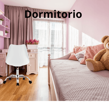 Silla de Escritorio Ergonómica con Ruedas Blanco MS3055 - Marina Hogar