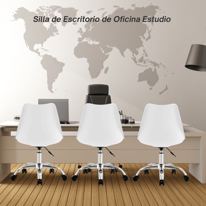 Silla de Escritorio Ergonómica con Ruedas Blanco MS3055 - Marina Hogar