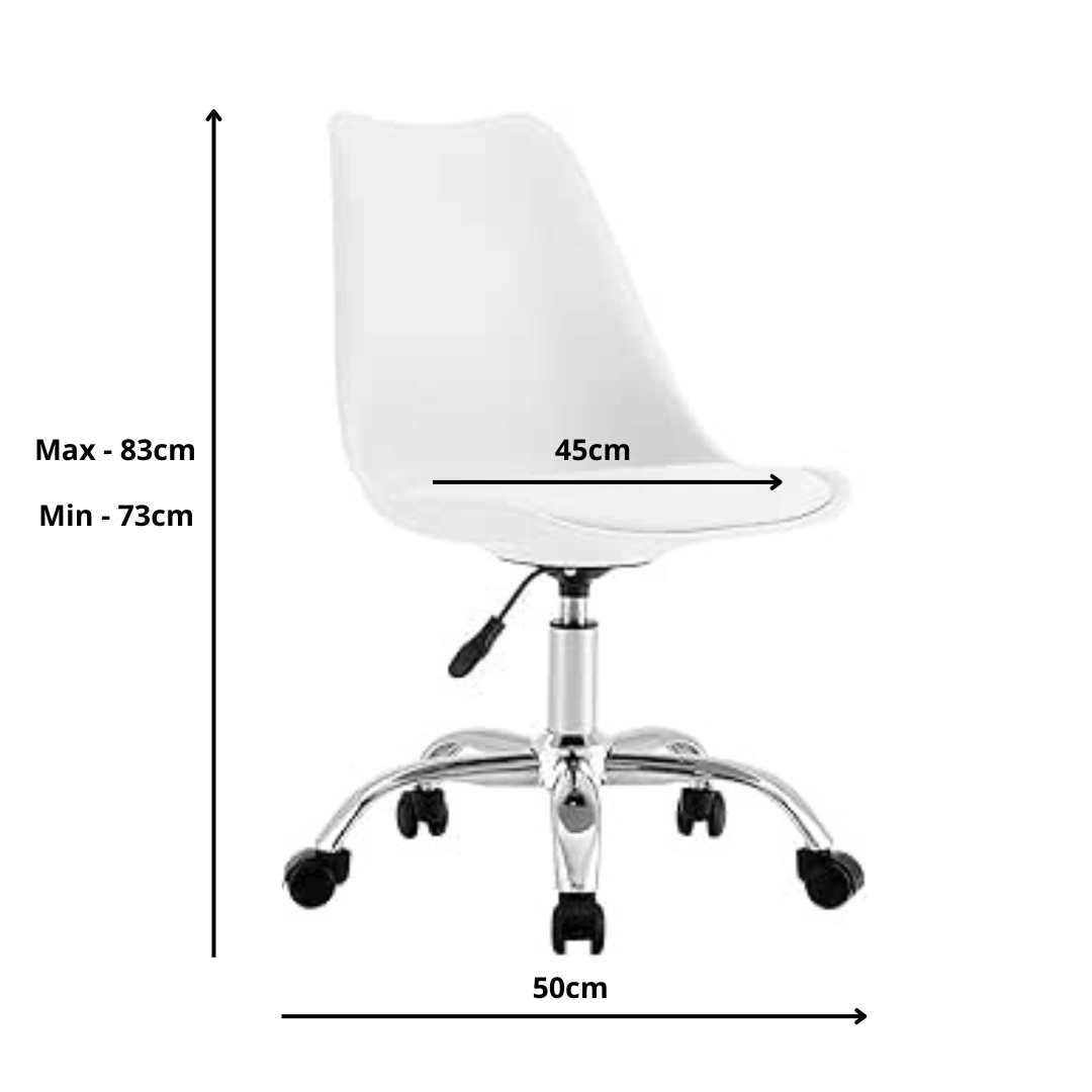 Silla de Escritorio Ergonómica con Ruedas Blanco MS3055 - Marina Hogar