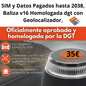 SOS Luz Emergencia Coche Homologado DGT, con SIM y Datos Pagados hasta 2038, Baliza v16 Homologada dgt con Geolocalizador - Marina Hogar