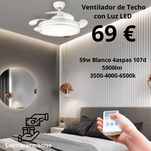 Cargar imagen en el visor de la galería, Ventilador de Techo con Mando a Distancia 107cm - Marina Hogar
