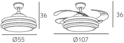 Ventilador de Techo con Mando a Distancia 107cm - Marina Hogar