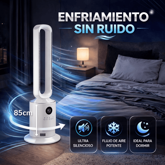 Ventilador de Torre sin Aspas 50W con Pantalla LED de Temperatura, Silencioso - Marina Hogar