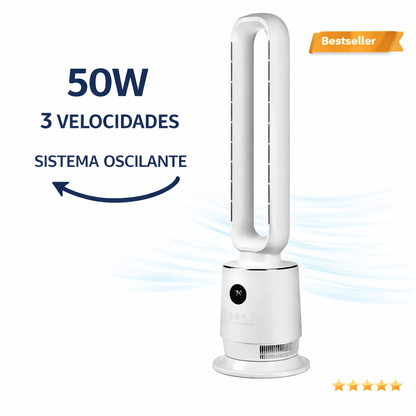 Ventilador de Torre sin Aspas 50W con Pantalla LED de Temperatura, Silencioso - Marina Hogar